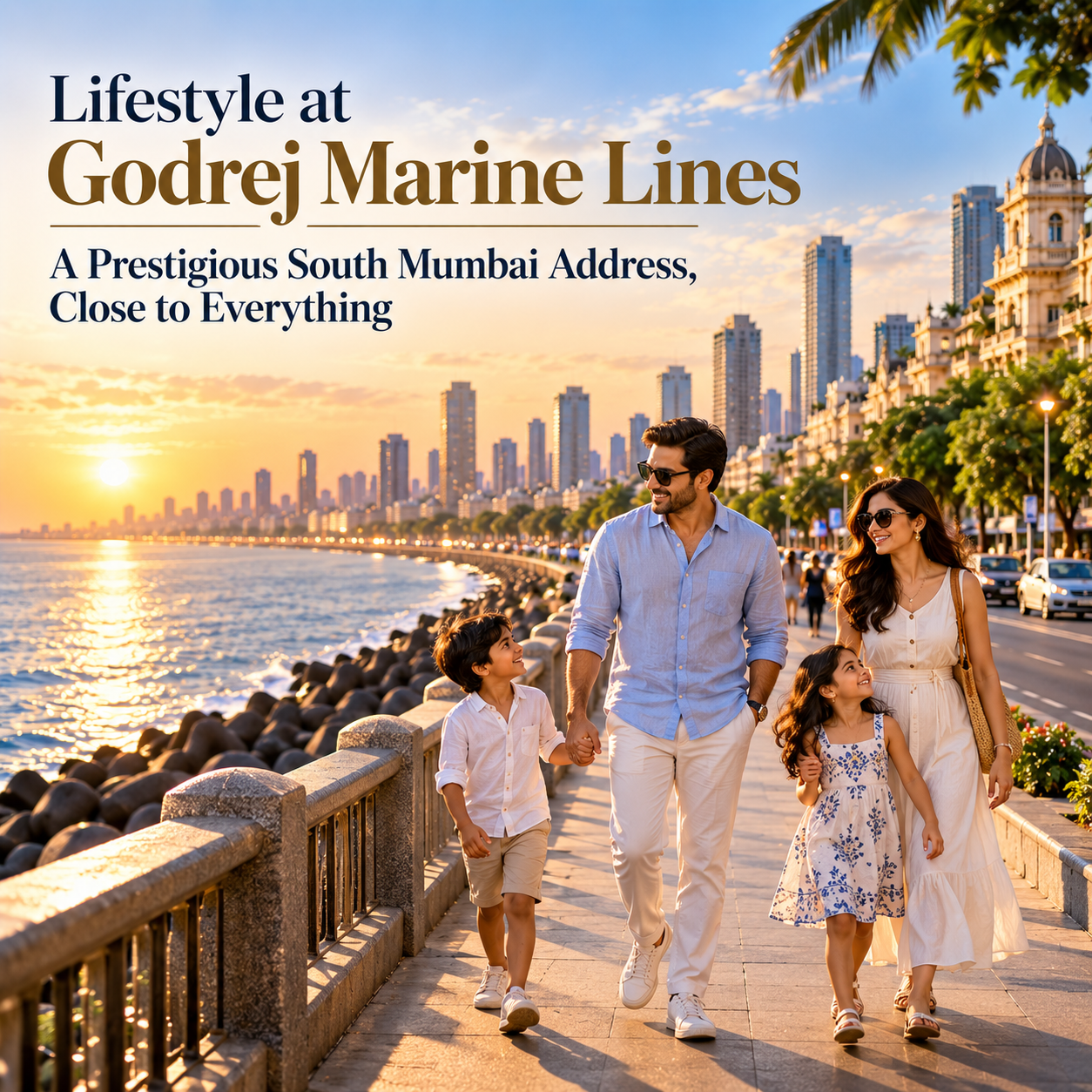 Golden Family Stroll at Marine Lines